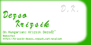 dezso krizsik business card